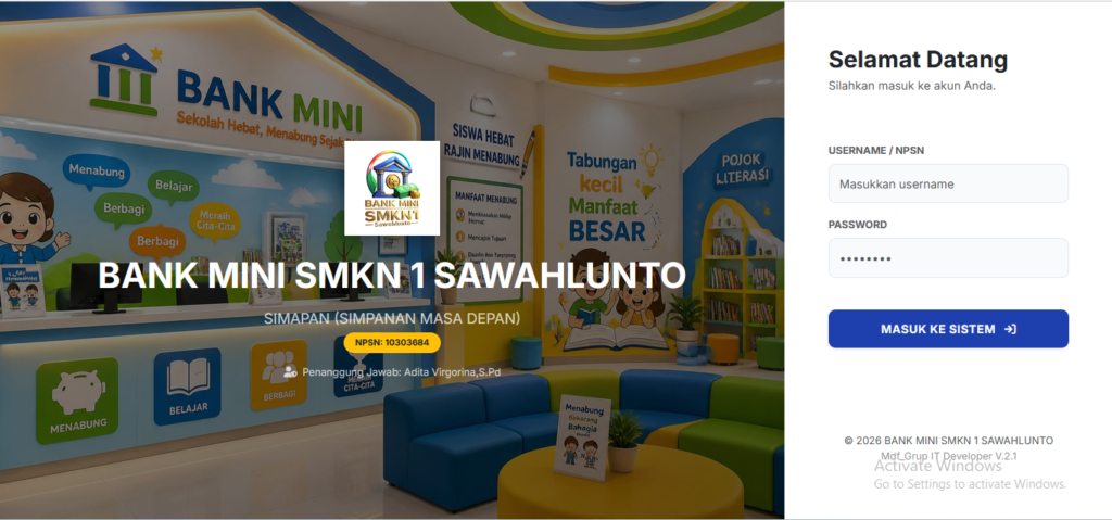 Permudah Tabungan Siswa, SMK Negeri 1 Sawahlunto Rilis Aplikasi Bank Mini Berbasis Digital